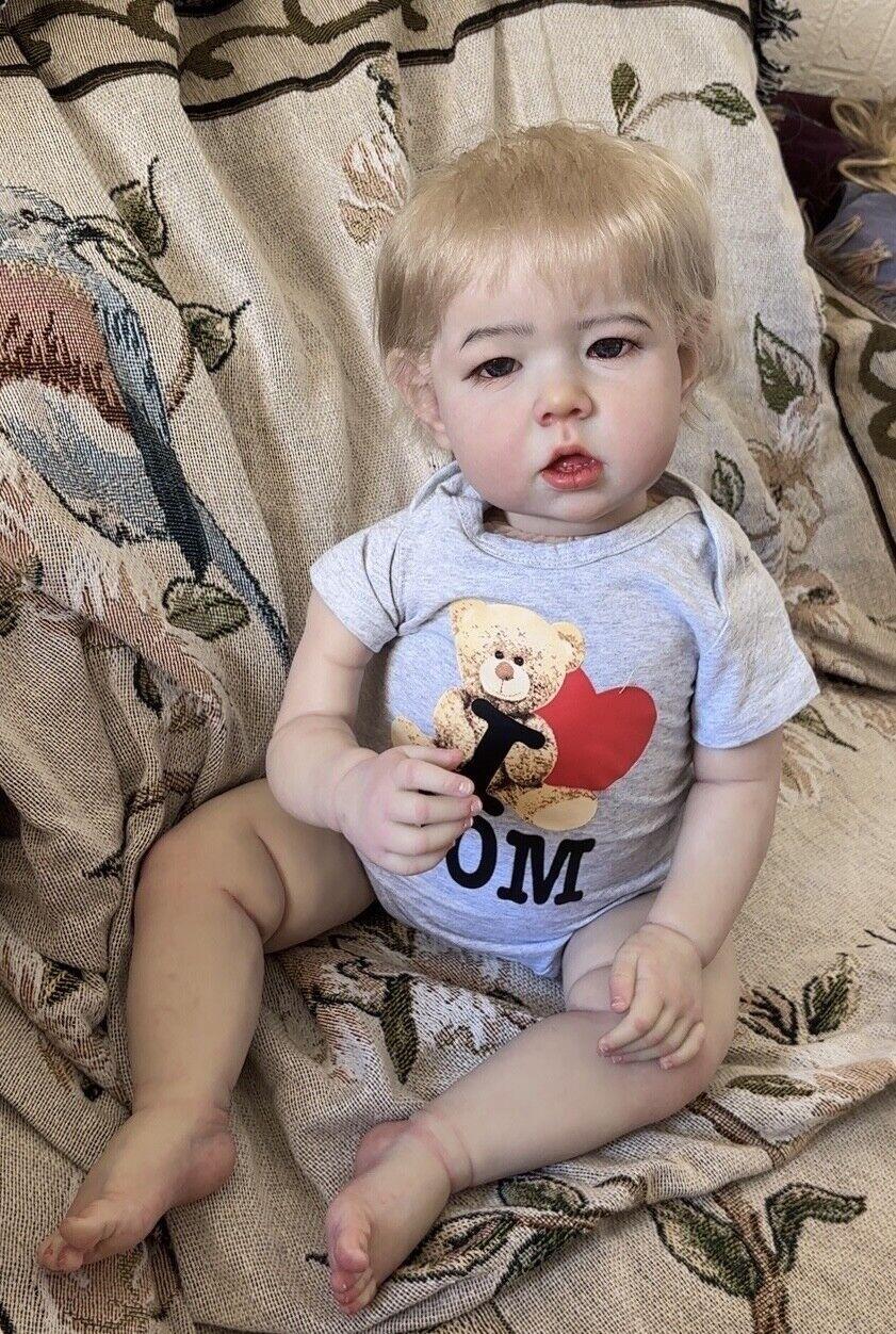 Custom Made 28" Liam Realistic Reborn Baby Doll Liam Hand-Rooted Mohair Toddler Boy Art Toys Gift