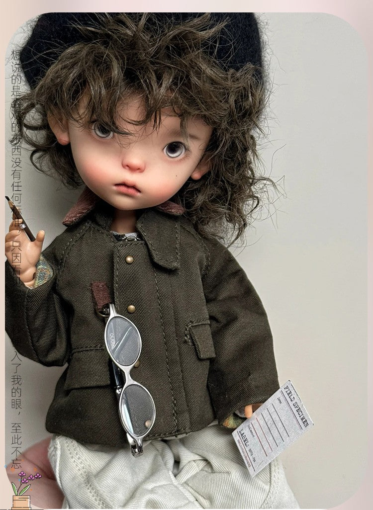 1/6 BJD Doll Handmade Resin Jointed Face Makeup Eyes Wig Landoudou Girl DIY Gift