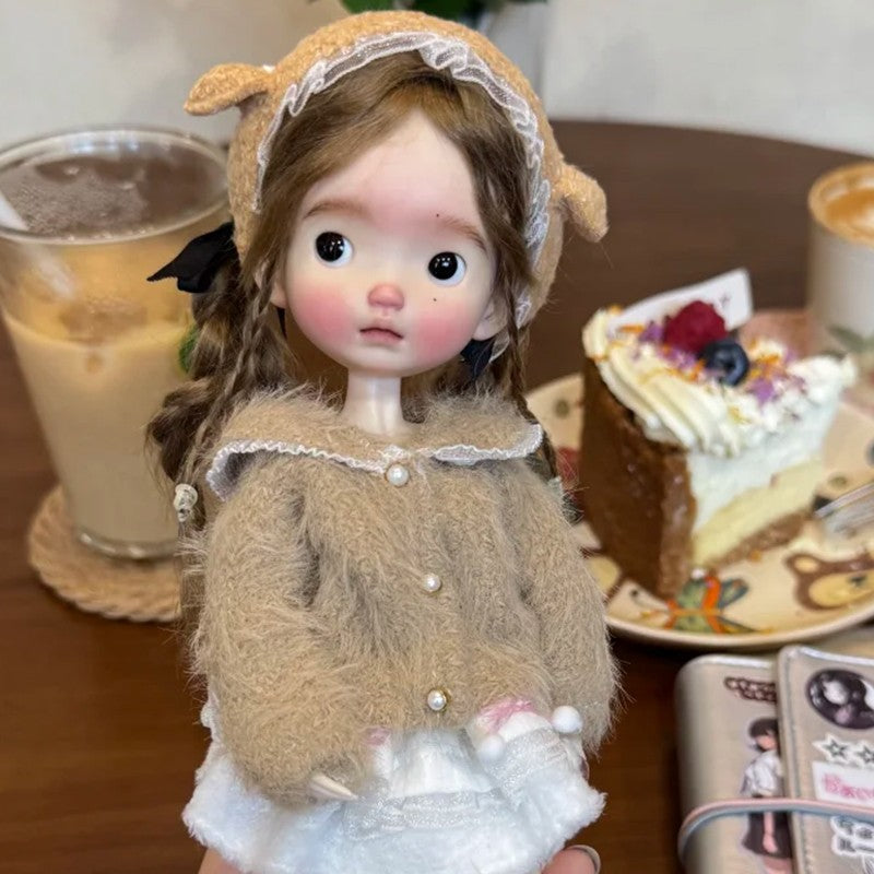 Handmade 1/6 Resin BJD Doll Ball Jointed Lovely Girl Face makeup Eyes Toys Gift