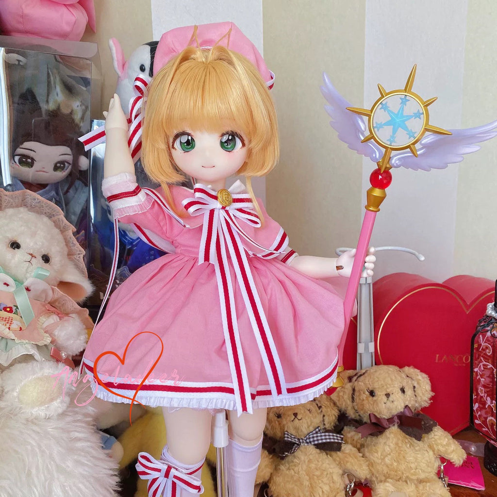 1/4MSD BJD Doll Clothes Magic Girl Battle Dress 6 Pcs Full Set Cosplay Outfit-