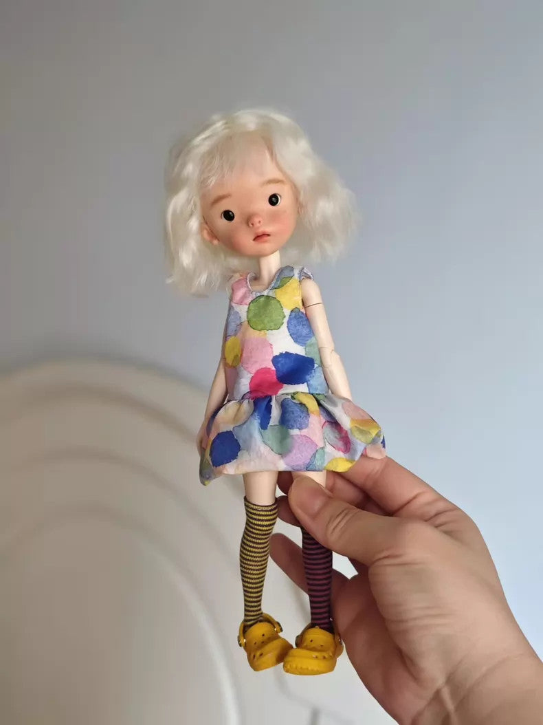 Landoudou BJD Doll 1/6 Face Makeup Wig Outfits Shoes Full Set Girl Handmade Toys