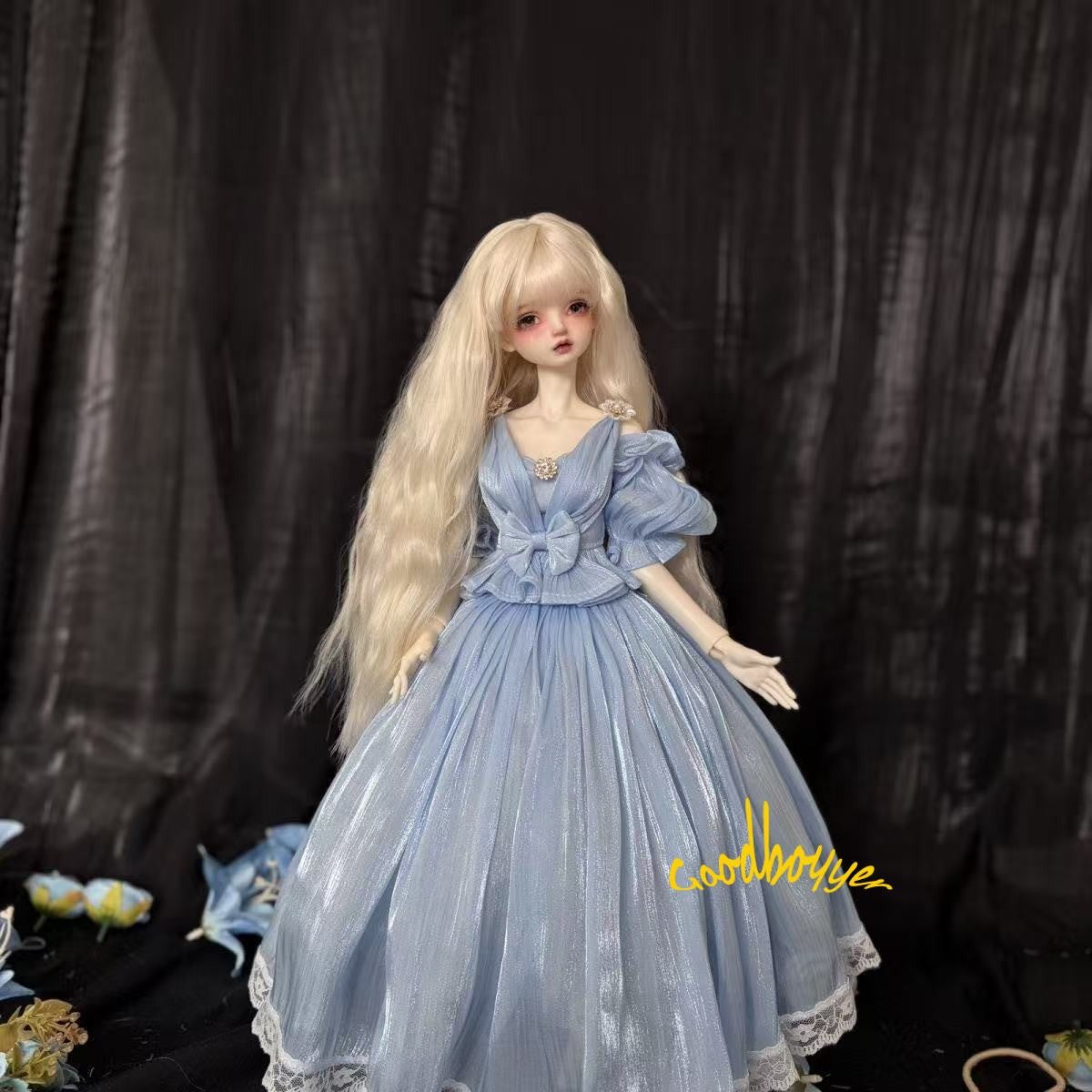 Sky Blue Lolita Long Dress Top + Skirt Clothes for 1/4 MSD BJD Doll DIKA AOD AF
