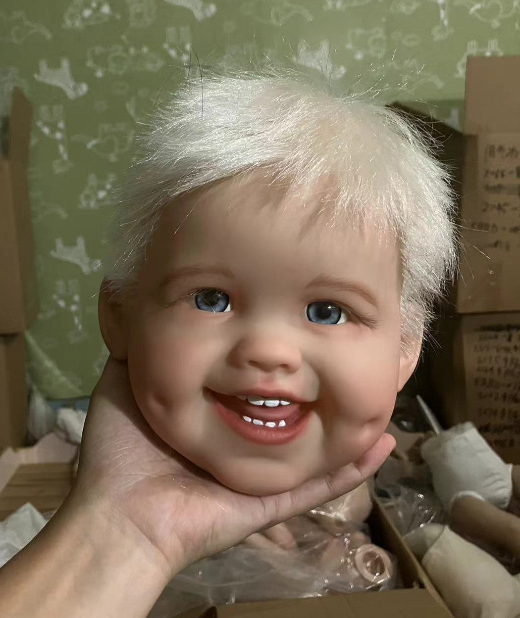 30in Painted Reborn Doll Kit Hand-Rooted Hair Unassembled Toddler Boy Girl Gifts