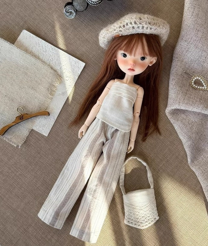 Full Set BJD Doll 1/6 Joint Faceup Eyes Wig Clothes Landoudou Girl Handmade Gift