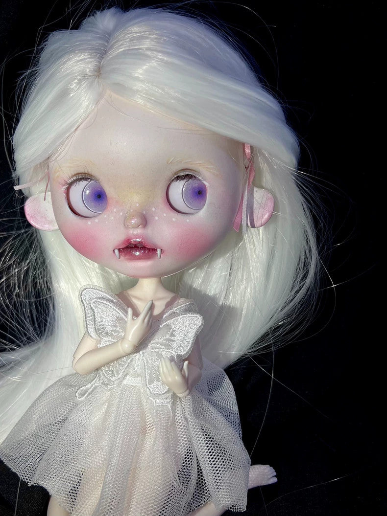 Custom Handmade Blythe Dolls With Outfits Wig Eyes Demon Faceup YMY24 BJD Doll