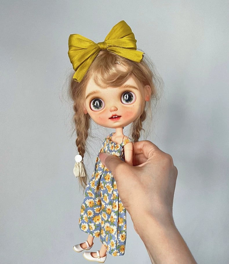 for blythe 1/6 BJD doll ob24 22 BJD Camisole Skirt Floral Plaids Suspender Dress
