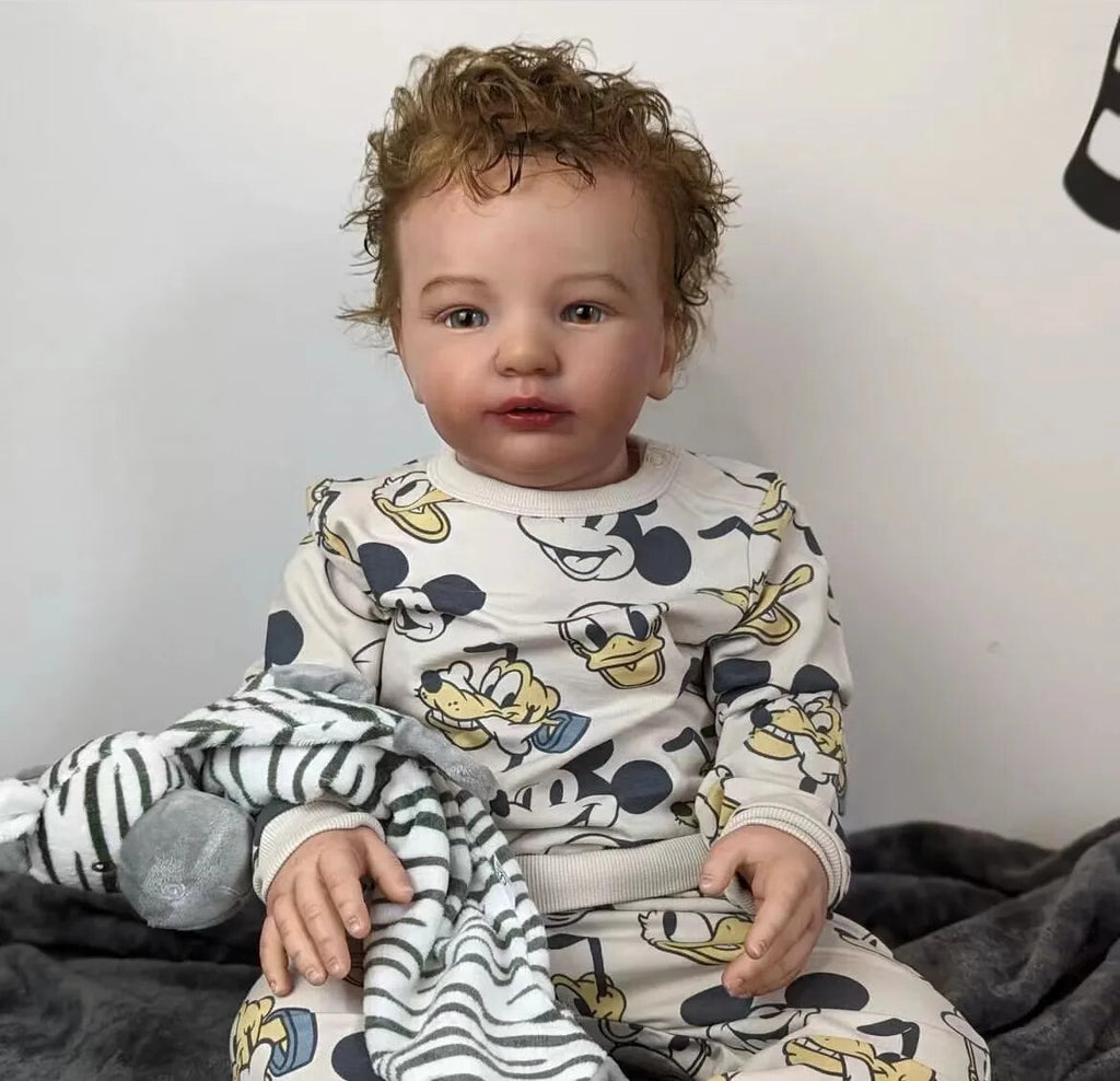 28" Reborn Baby Doll Kit Vito Realistic Toddler Boy Unfinished Hand-Rooted Mohair Toy