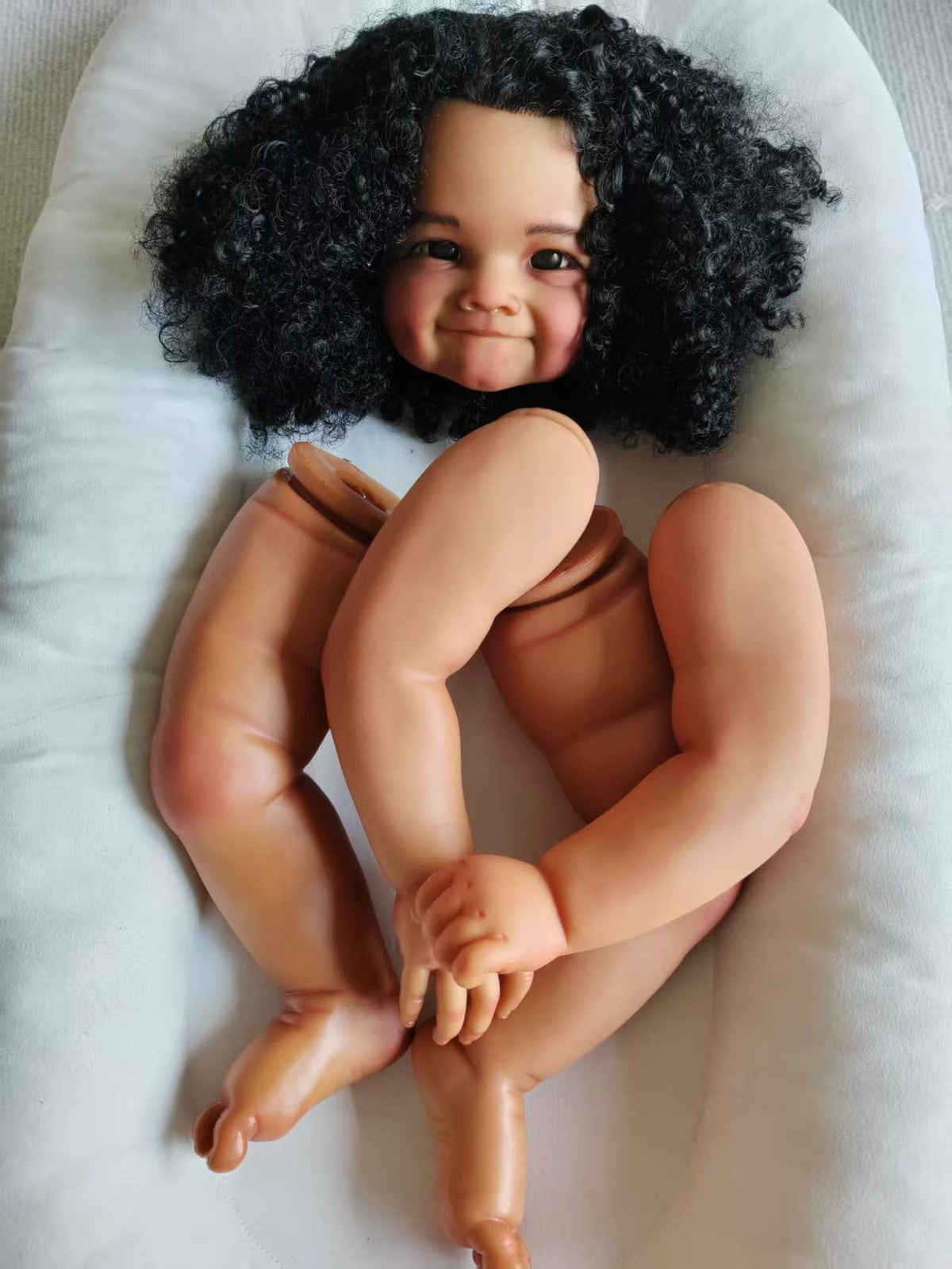 Custom Made Painted 28" African Girl Reborn Toddler Doll Raya Dark Skin Kit Rooted Hair Toys Gift-