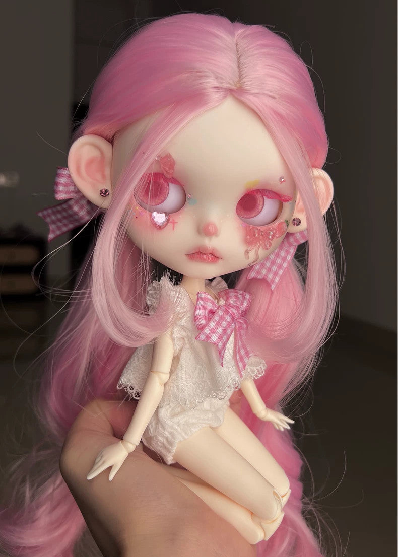 Handmade Blythe Doll Custom With Outfits Pink Wig 1/6 BJD Dolls Girls Kids Gifts