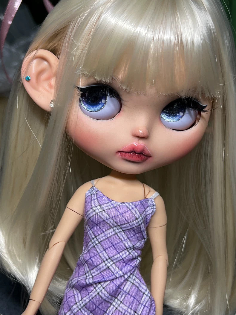 1/6 Blythe Doll Custom With Outfits Blonde Hair BJD Dolls Girl Handmade Toy Gift