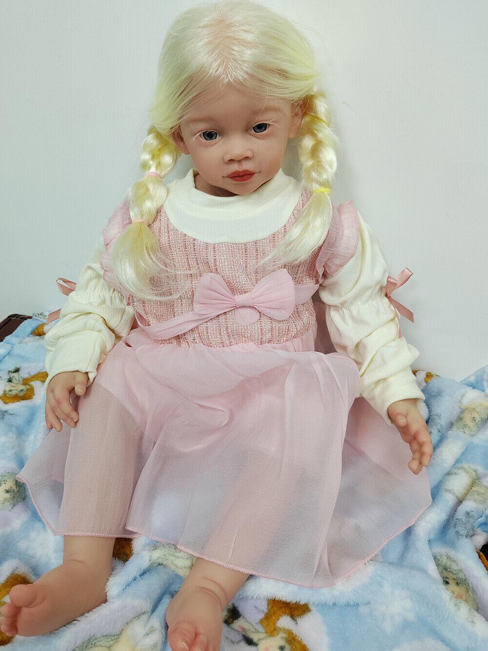Custom Made 30" Finished Reborn Baby Doll Meili Rooted Hair Painted Toddler Girl Soft Vinyl Gifts
