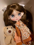 1/6 Blythe Doll With Outfits Wig Hair Eyes Freckles Girl BJD Dolls Handmade Gift