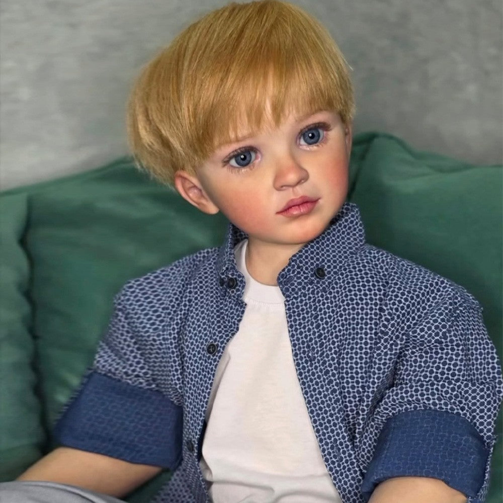 Custom Made 46inch Painted Reborn Doll Kit Reborn Shakirah Unfinished Toddler Boy with Rooted Hair Gifts-