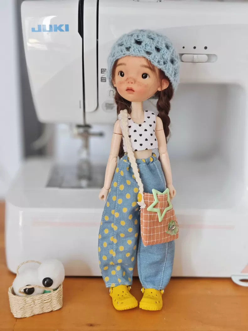 Full Set BJD Doll 1/6 Landoudou Face Makeup Wigs Clothes Hat Shoes Bag Girl Gift