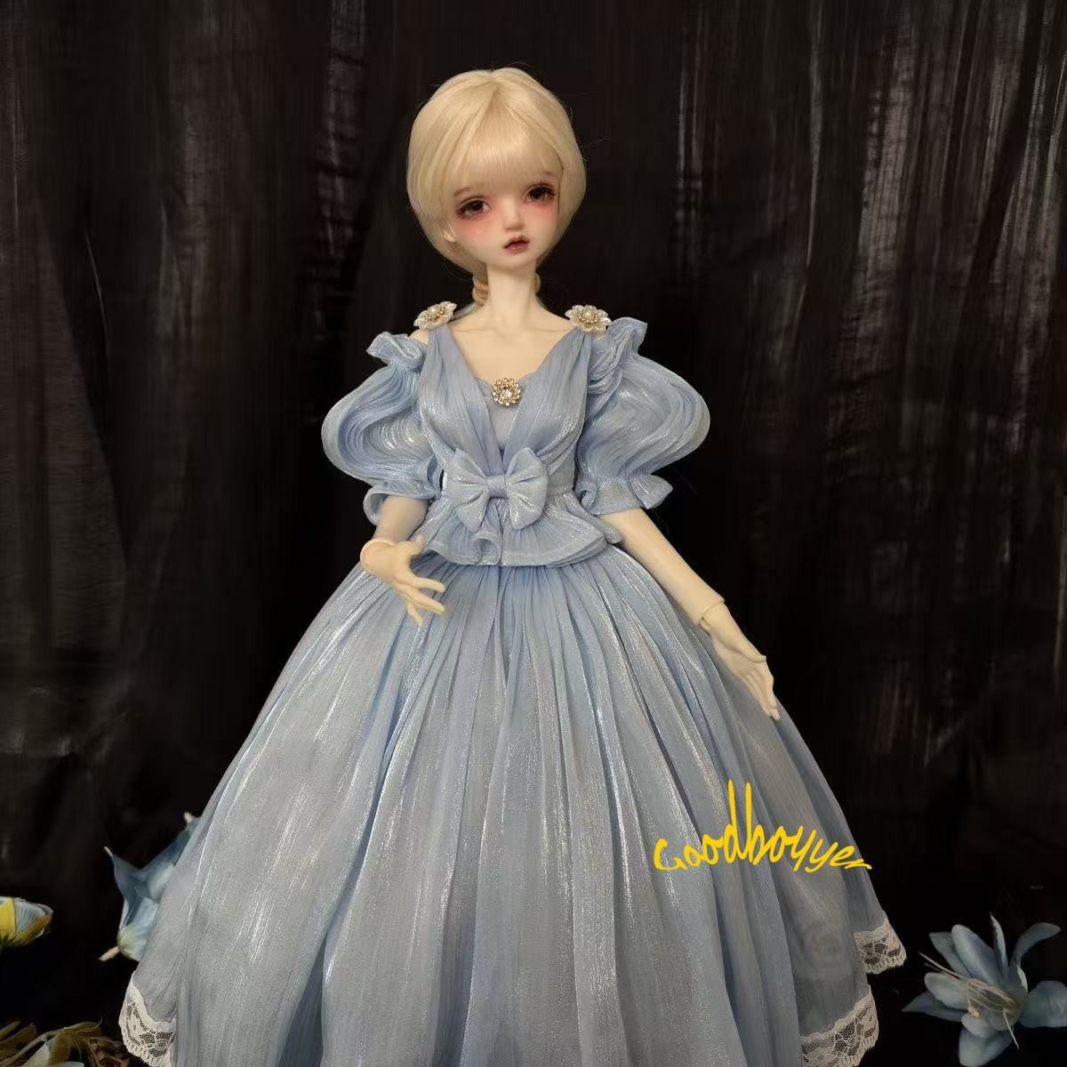Sky Blue Lolita Long Dress Top + Skirt Clothes for 1/4 MSD BJD Doll DIKA AOD AF