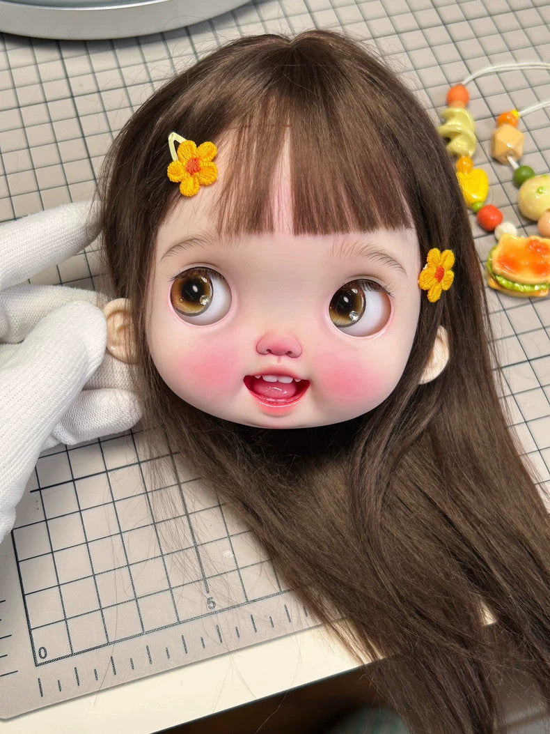 1/6 BJD Blythe Doll Wigs Landazz Hair Long Wavy Wig Soft Mohair Handmade DIY Toy