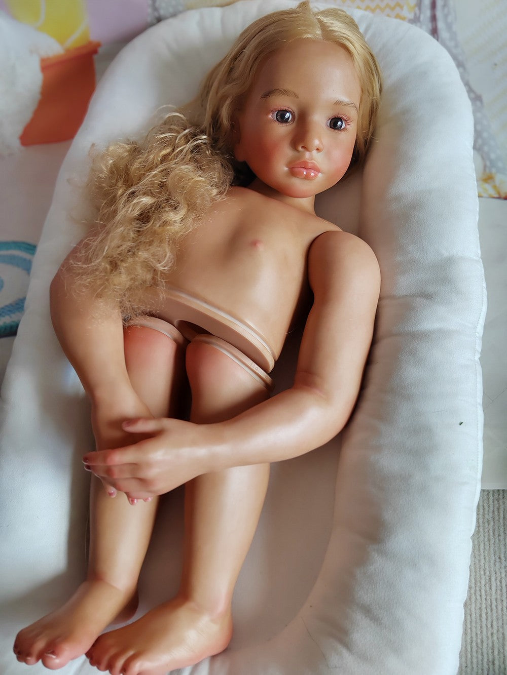 40in Painted Toddler Girl Reborn Doll Kit Huge Size Rooted Hair with Cloth Body-