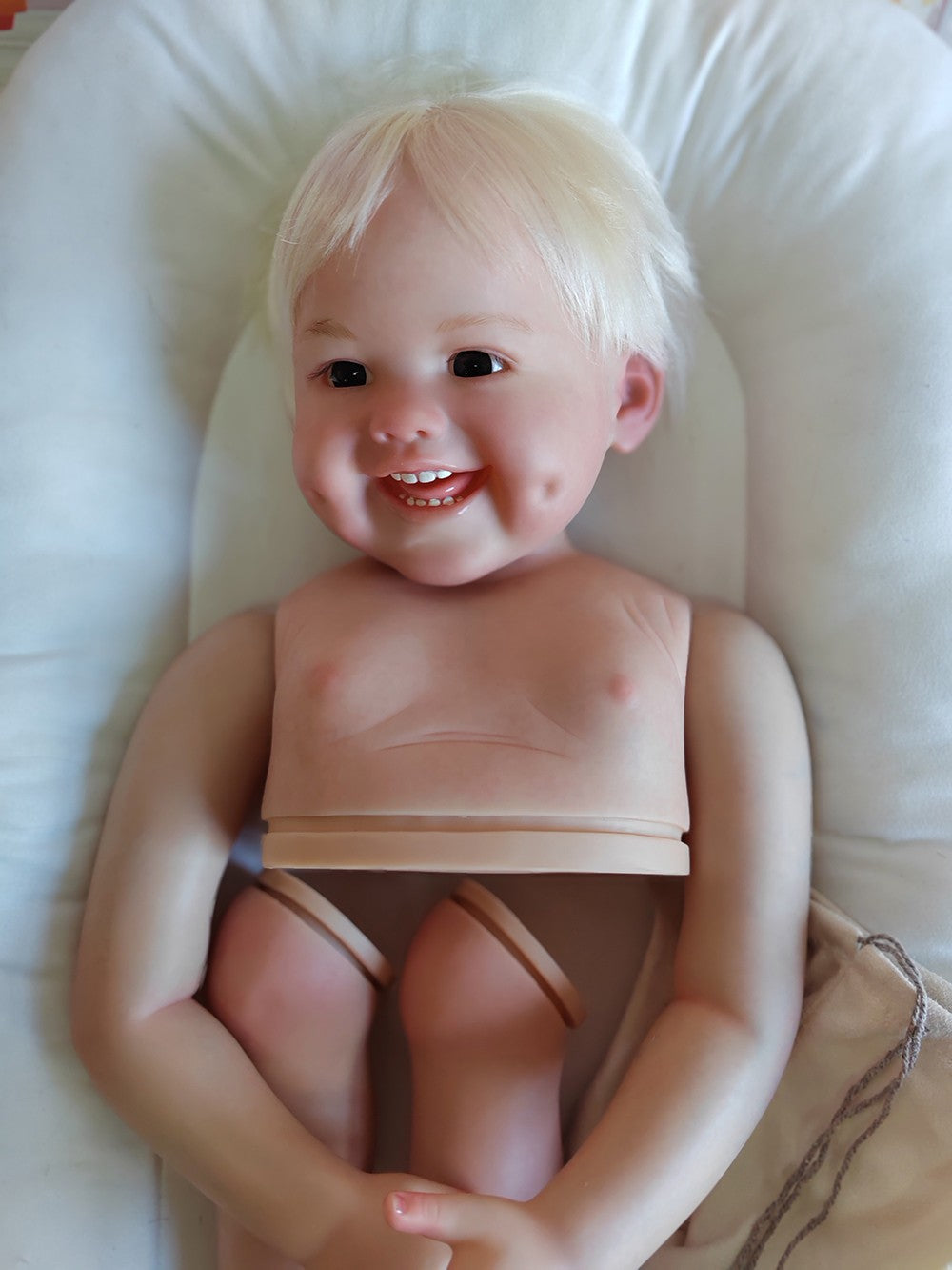 Custom Made Artist Genesis Painted 30“ Painted Reborn Baby Doll Kit Hand-Rooted Hair Toddler Boy Girl DIY Xmas Gift-