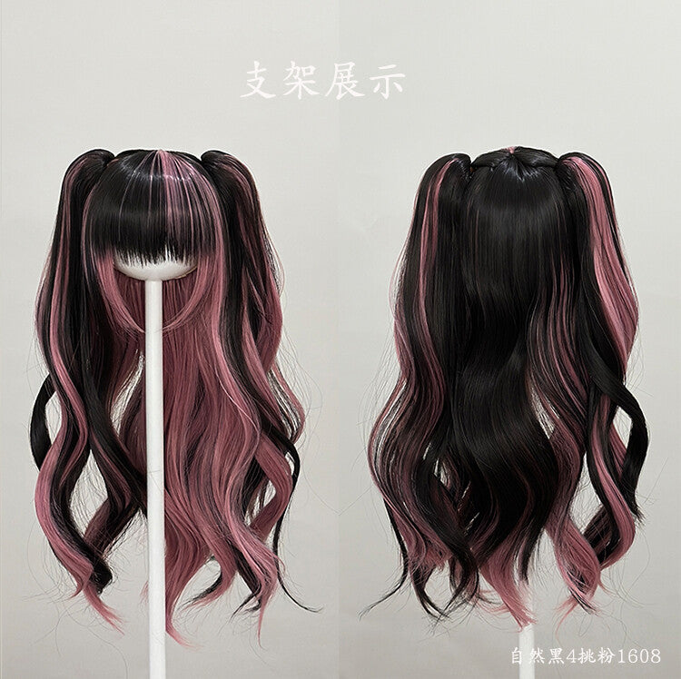 Dolls Long Curly Hair Double Ponytail Wig For 1/3 1/4 1/6 BJD Doll MSD MDD Girls