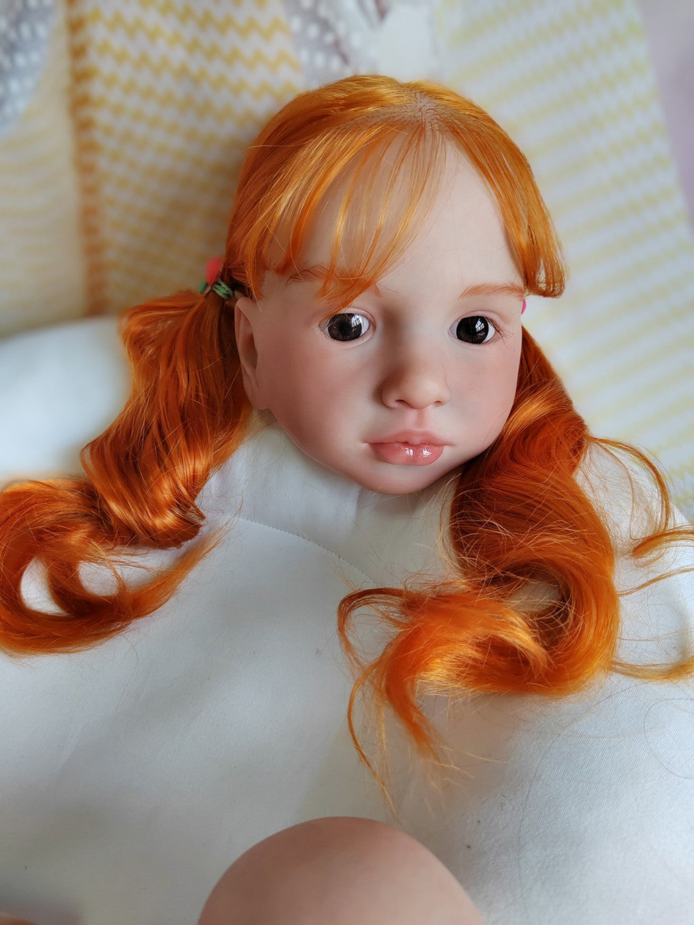 40inch Artist Painted Reborn Doll Kit Girl Toddler Hand-Rooted Orange Hair Toys