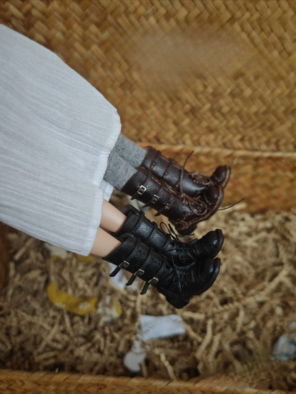 1/6 Blythe BJD Doll Retro Buckle Boots Doll Shoes ob24 ob22 Doll Accessories Toy