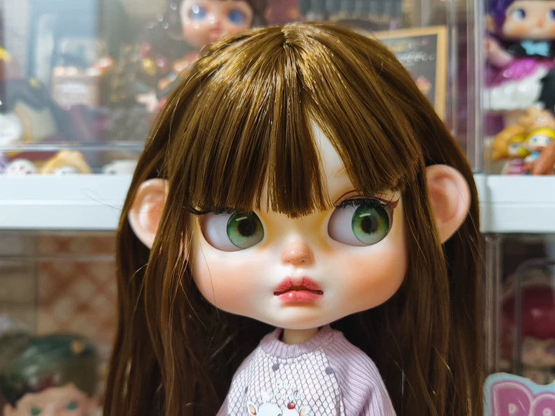 Custom Handmade Blythe Doll Full Set Outfit Wig Hair Girl 1/6 Doll BJD OOAK Gift