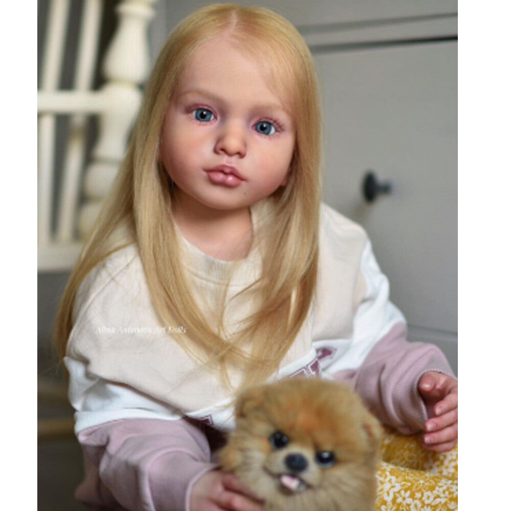 Custom Made 43inch Reborn Baby Doll  Aloenka Painted DIY Kit Toddler Girl Rooted Hair 7-10Days Ship Out