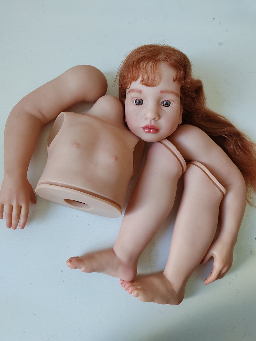 40in Painted Reborn Doll Kit Aloenka Toddler Girl Unassembled long Hair Girl Toy