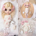 Blythe Doll Clothes 1/6 BJD Knitted Dress Bow Hair Clip Shoes For BJD Doll OB24