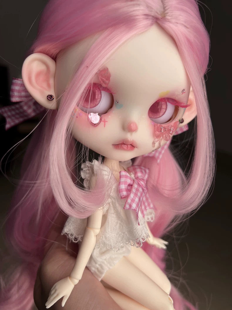 Handmade Blythe Doll Custom With Outfits Pink Wig 1/6 BJD Dolls Girls Kids Gifts