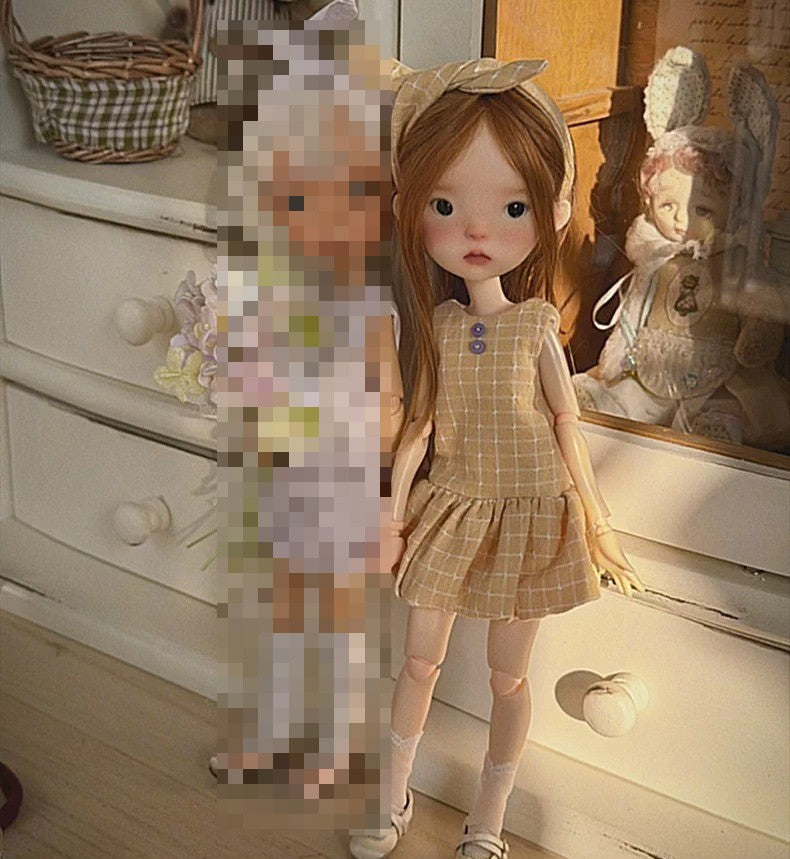 Full Set BJD Doll 1/6 Clothes Wig Face Makeup Eyes Resin Landoudou Girl Toy Gift