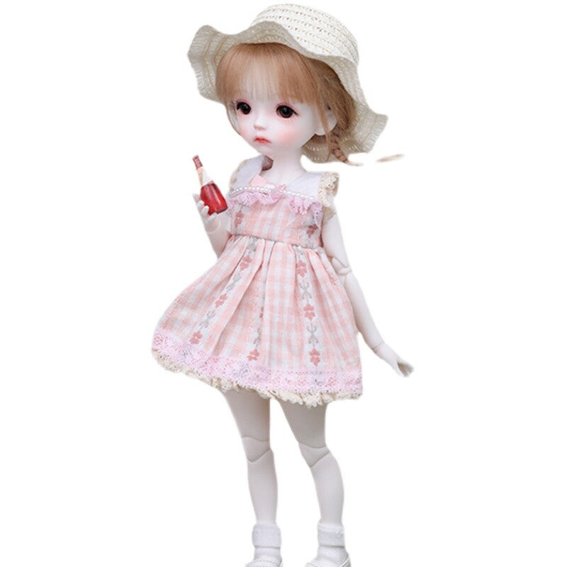 BJD 1/6 SD Dolls Lovely Girl Resin Ball Jointed Body + Eyes + Face Make up Wig