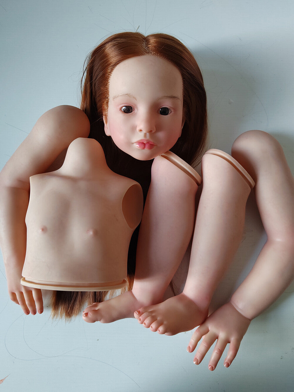 40inch Toddler Girl Reborn Dolls Aloenka Painted Kit Rooted Hair With Cloth Body