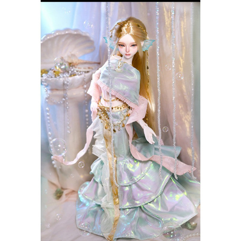 Full Set 1/4 Nude BJD Doll Resin Joint Mermaid Girl Exquisite Face Makeup Toy