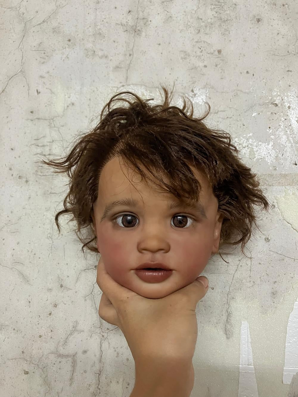 Custom Made Artist Genesis Painted 26in Painted Reborn Baby Pippa Doll Kits Dark Skin Girl Toddler Pippa Rooted Hair Toys-
