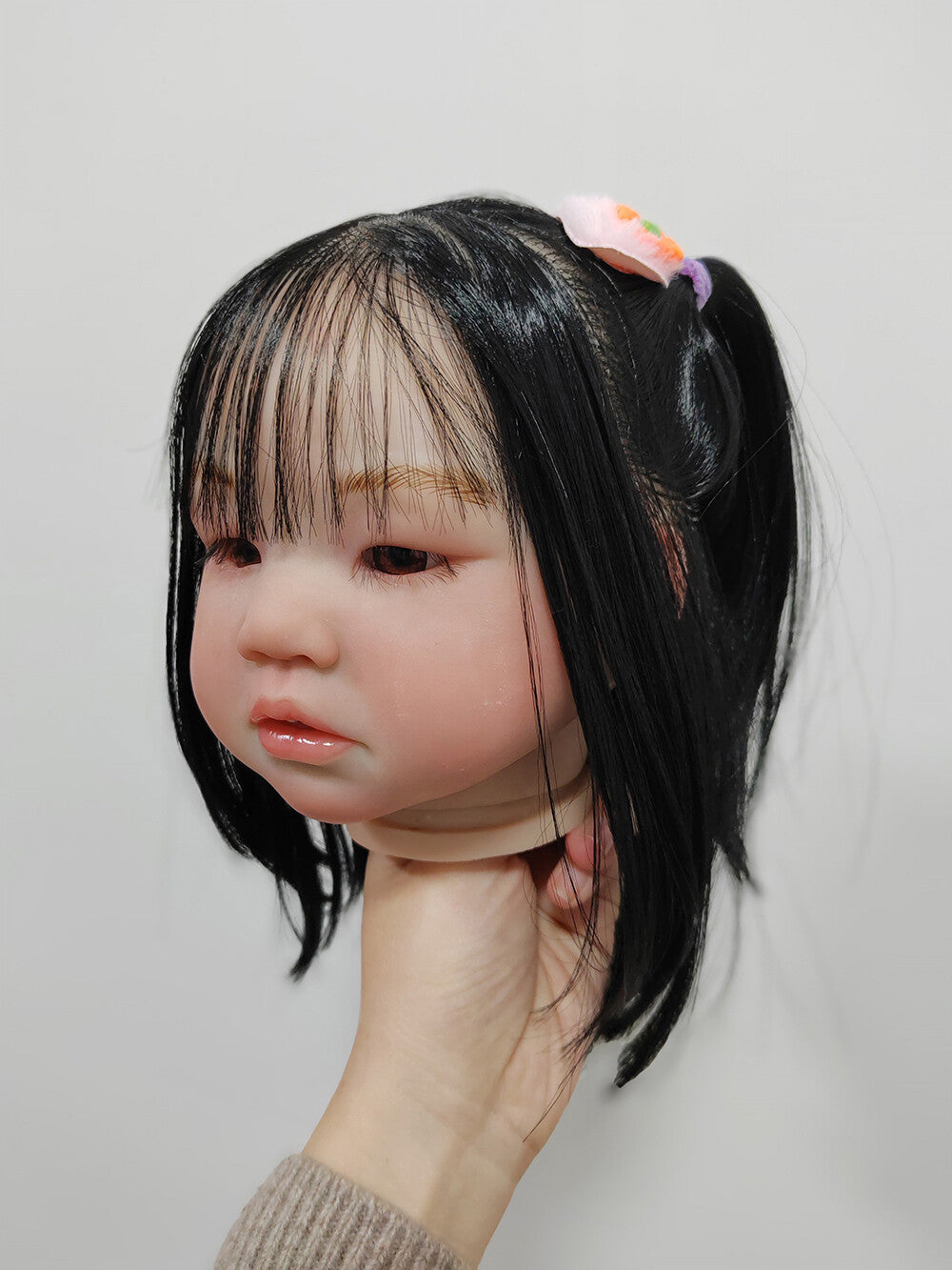 Custom Made Reborn Baby Amaya Unassembled 28in Reborn Doll Kit Asian Girl Toddler Painted Hand-Rooted Hair Toy-