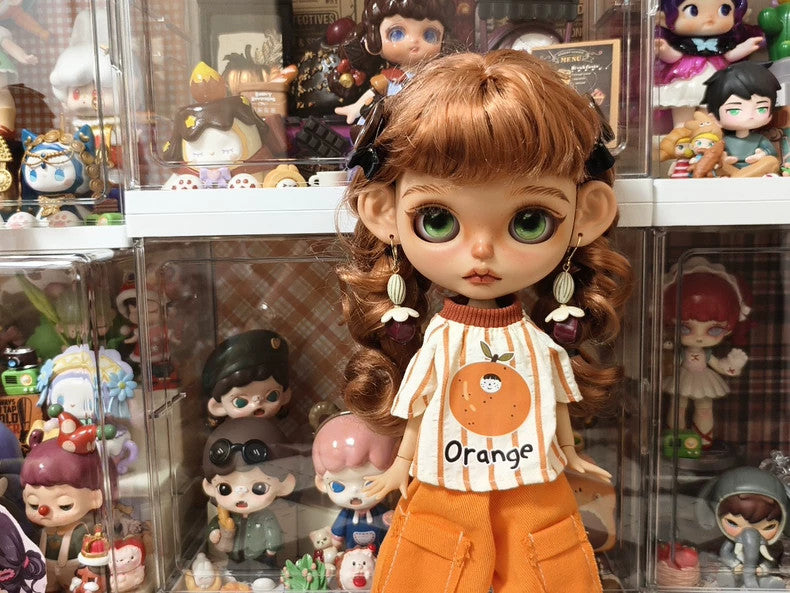 Handmade Custom Blythe Doll w/ Clothes Wig Eyes 1/6 BJD Dolls Tan Skin Girl Gift