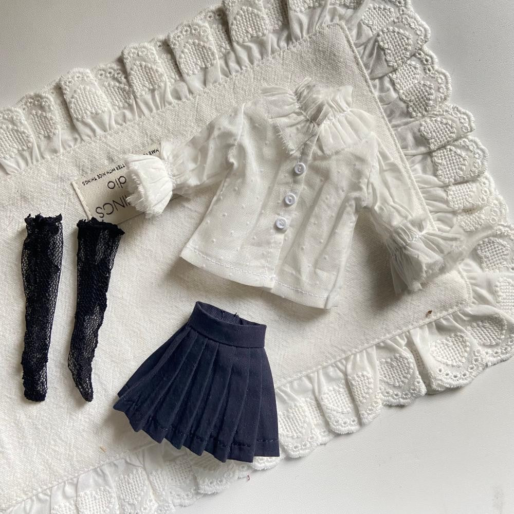 1/6 BJD doll ob22 ob24 For Blythe Doll Long Sleeve Shirt Skirt Stockings Clothes