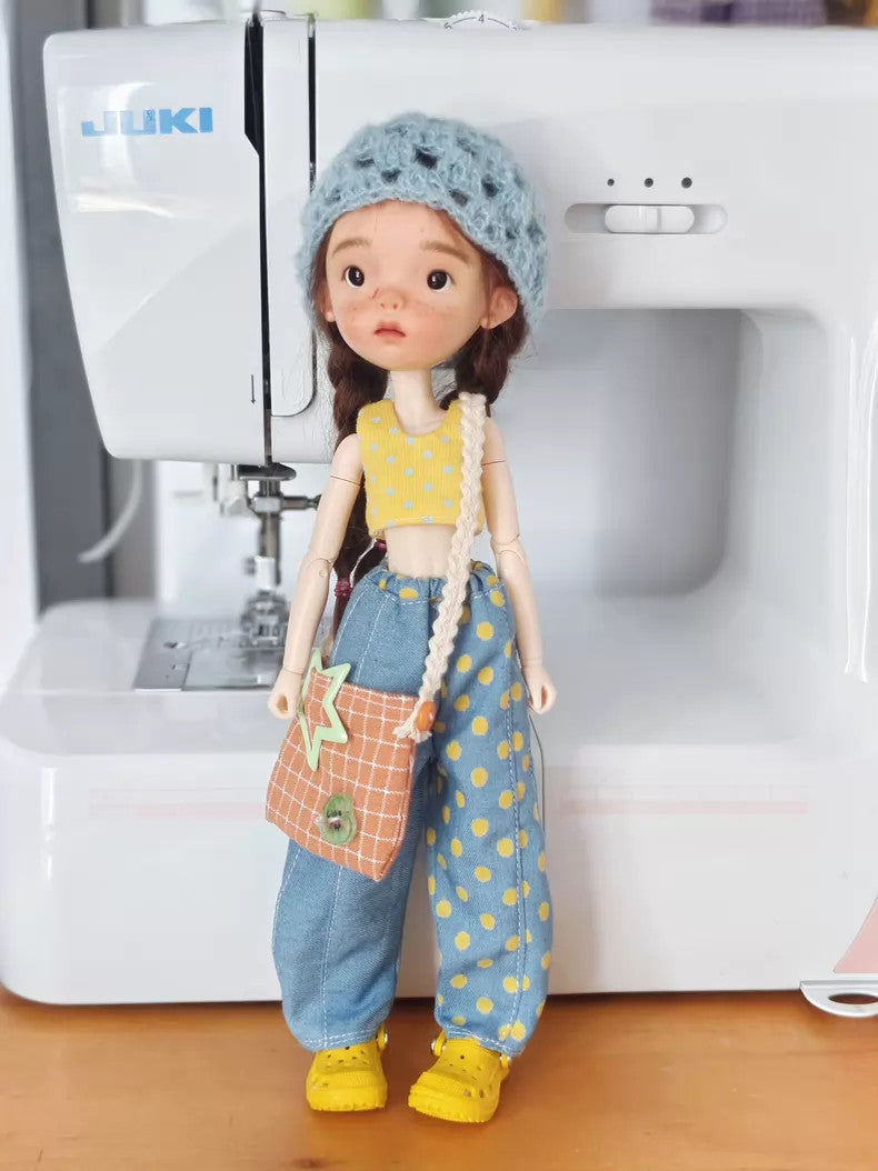 Full Set BJD Doll 1/6 Landoudou Face Makeup Wigs Clothes Hat Shoes Bag Girl Gift