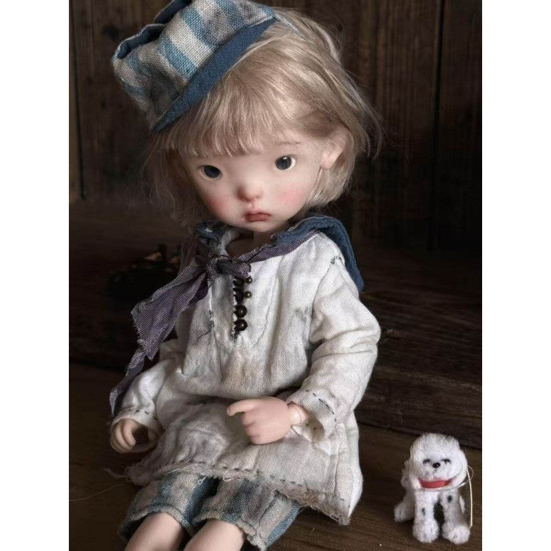 Nude 1/6 BJD Doll SD Jointed Doll Face Makeup Eyes Resin Landoudou Girl Handmade