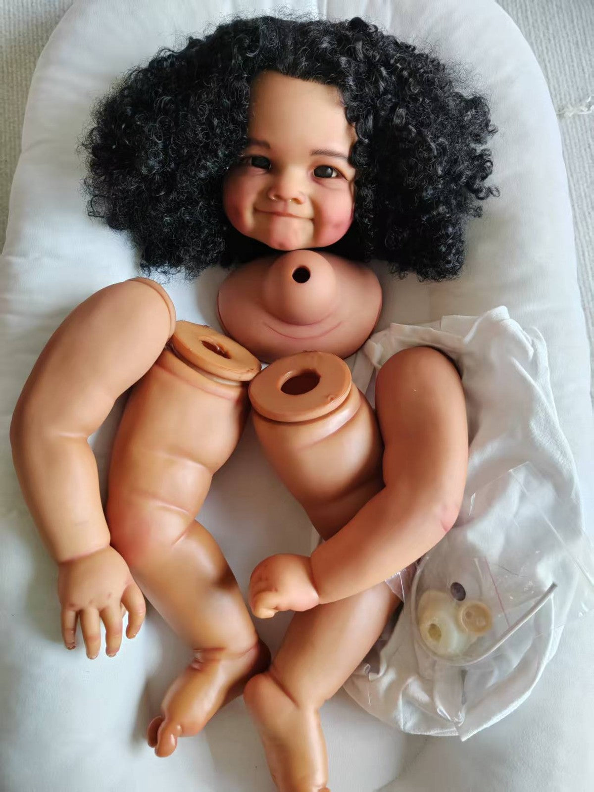 Custom Made Painted 28" African Girl Reborn Toddler Doll Raya Dark Skin Kit Rooted Hair Toys Gift-