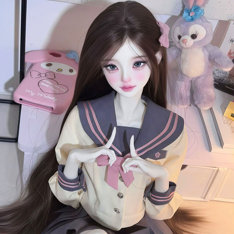 Hand-Drawn Face Makeup Eyes 1/3 Full set resin Bare Body BJD Doll Girl DIY Toy-