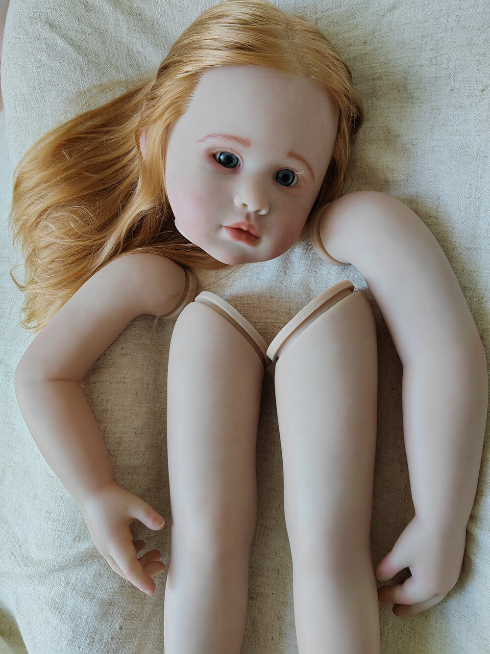 30Inch Painted Reborn Baby Doll Kit Rooted Hair Unassembled Toddler Girl Gifts-