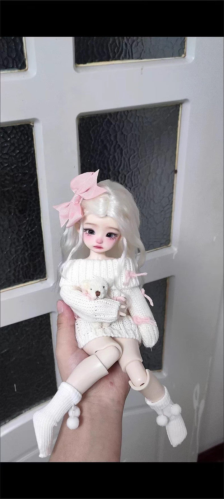 Blythe Doll Clothes 1/6 BJD Knitted Dress Bow Hair Clip Shoes For BJD Doll OB24