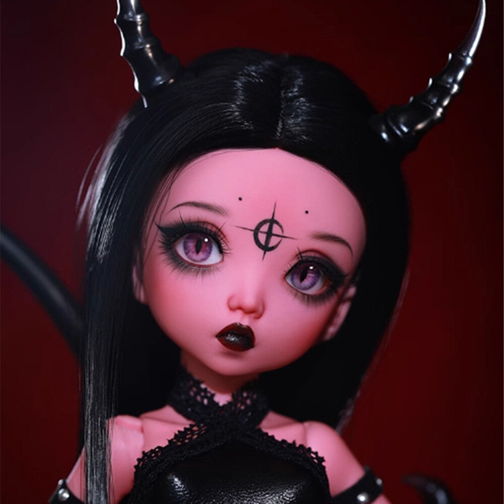 1/6 BJD Doll Ball SD Joint Demon Halloween Girl Facial Makeup Nude Doll Toy Gift-