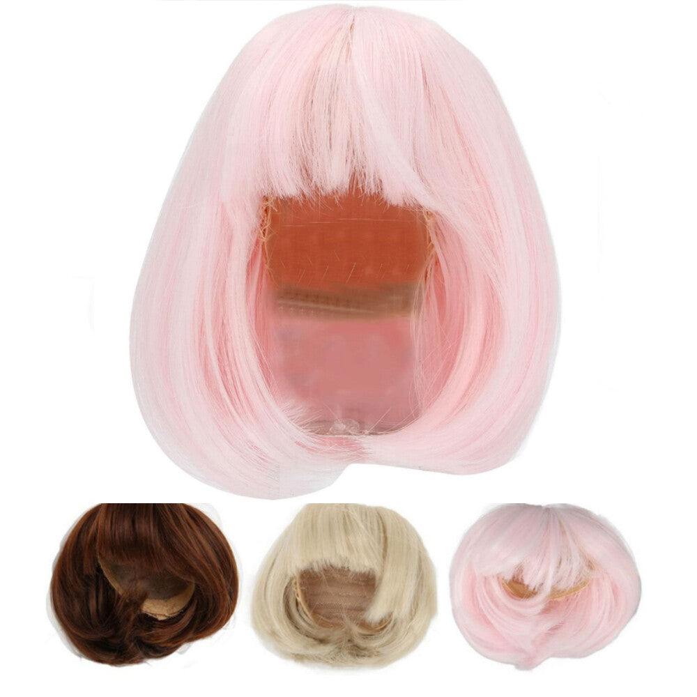 New 1/6 1/4 1/3 BJD SD Doll Short Wig Soft with Neat Bang Ball Jointed Doll Hair