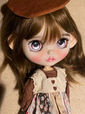 Full Set Blythe Doll With Dress Wig Hair Eyes Face up 1/6 BJD Doll Handmade Gift