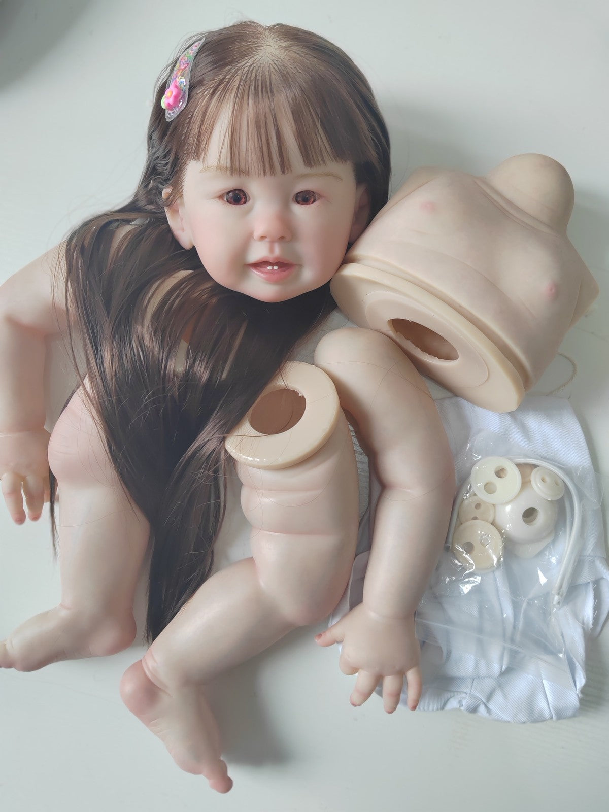 Custom Made Artist Genesis Painted 28" Girl Already Painted Reborn Doll Teegan  Kit Unassembled Toddler Rooted Hair DIY Toy