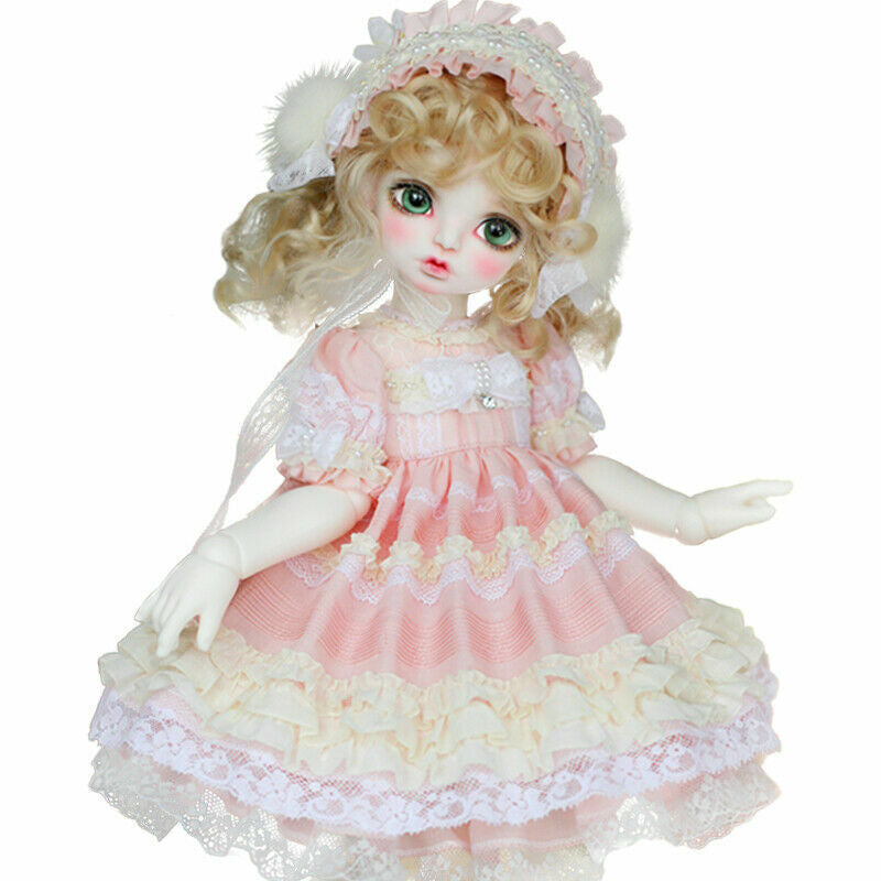 BJD 1/4 Doll Ball Jointed Girl Face Eyes Dress Makeup Birthday Gift Toy Full Set