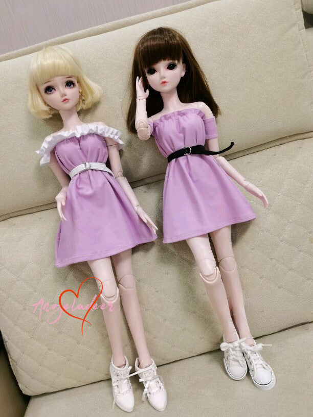 1/3SD SD16 BJD Outfit Doll Clothes Purple Dress + Belt #1 #2-
